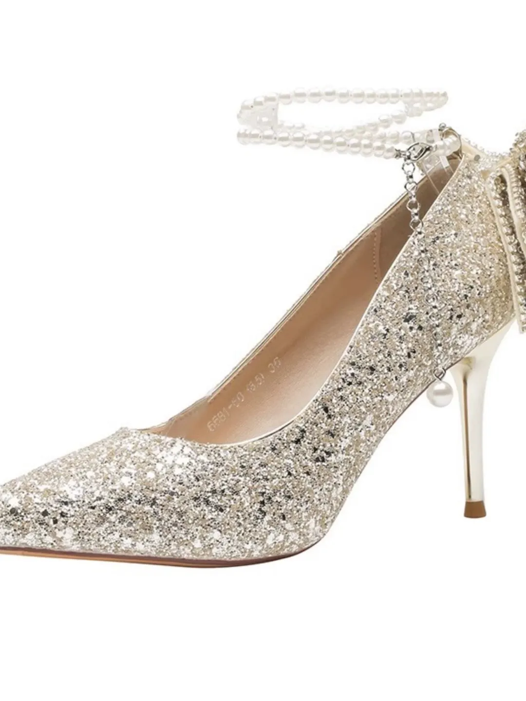 Breakj Breakj High-Heeled Women 2025 New Design Small-Sized Photos Crystal Show Wedding Dress Two-Wear Wedding Shoes Bridal Shoes