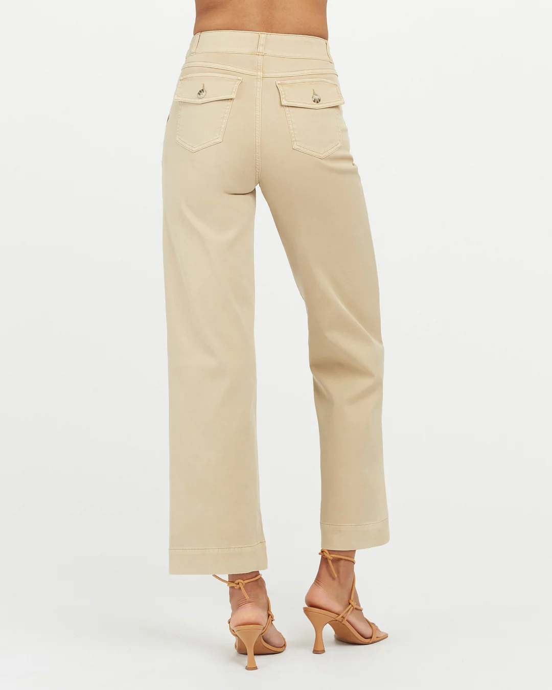 Stretch Twill Cropped Wide Leg Pant