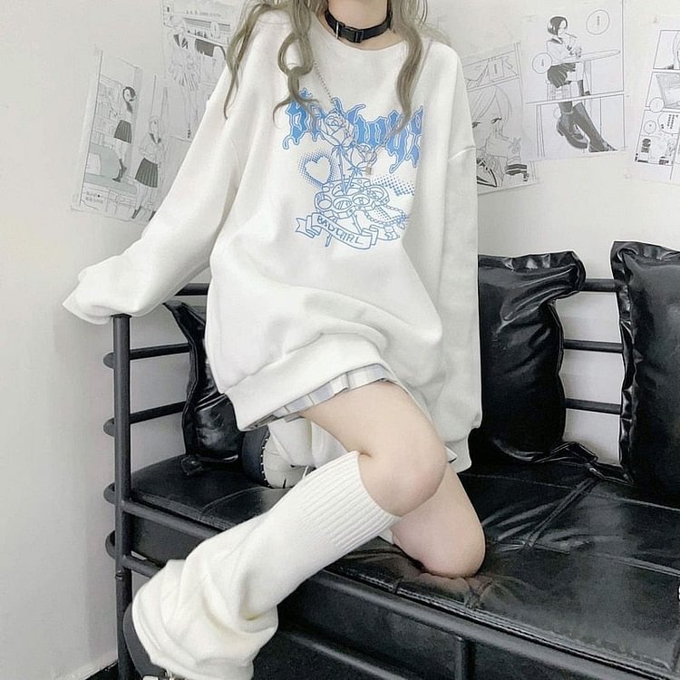 Pastel Goth Bad Girl Kawaii Sweatshirt - Gotamochi Kawaii Shop, Kawaii Clothes