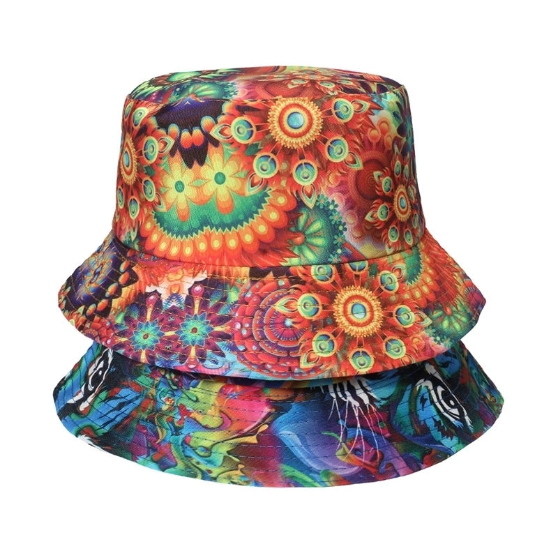 Unisex Minimalist Skull Sewing Flat Eaves Bucket Hat