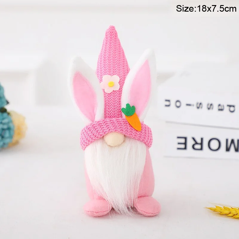 Easter Faceless Gnome Rabbit Doll Handmade Reusable Home Decoration Spring Hanging Bunny Ornaments Kids Gift