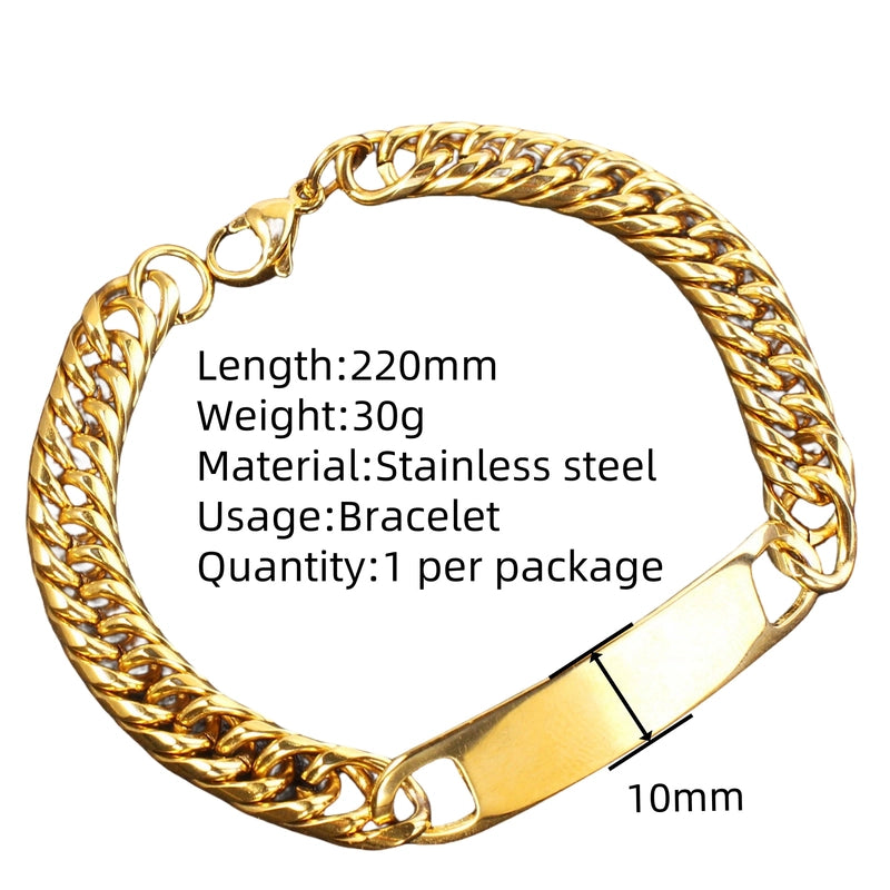 Hip-Hop Solid Color 304 Stainless Steel Plating Unisex Bracelets