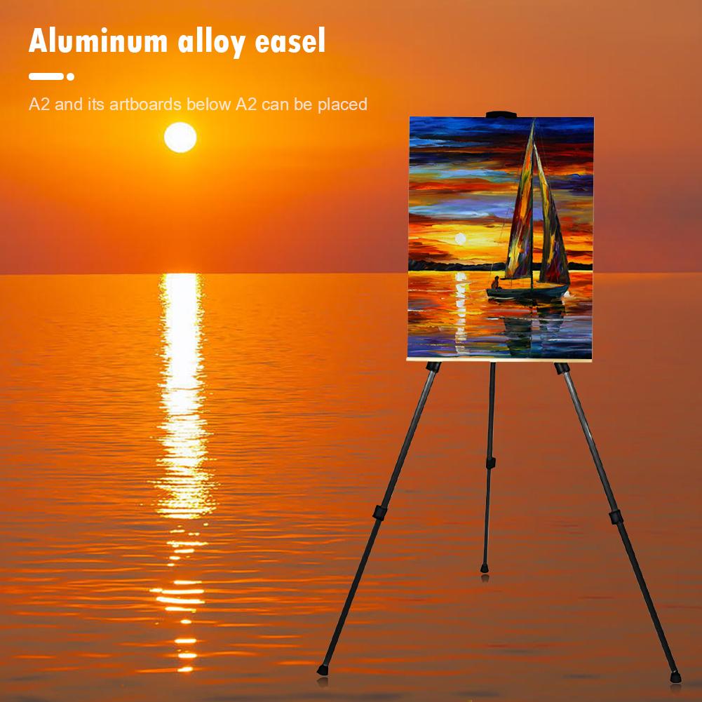 

63 Inch Adjustable Aluminum Alloy Easel With Carry Bag(Black), 501 Original