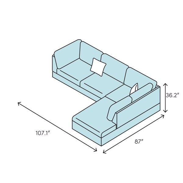 Ellijay 107.1" Wide Genuine Leather Sofa & Chaise