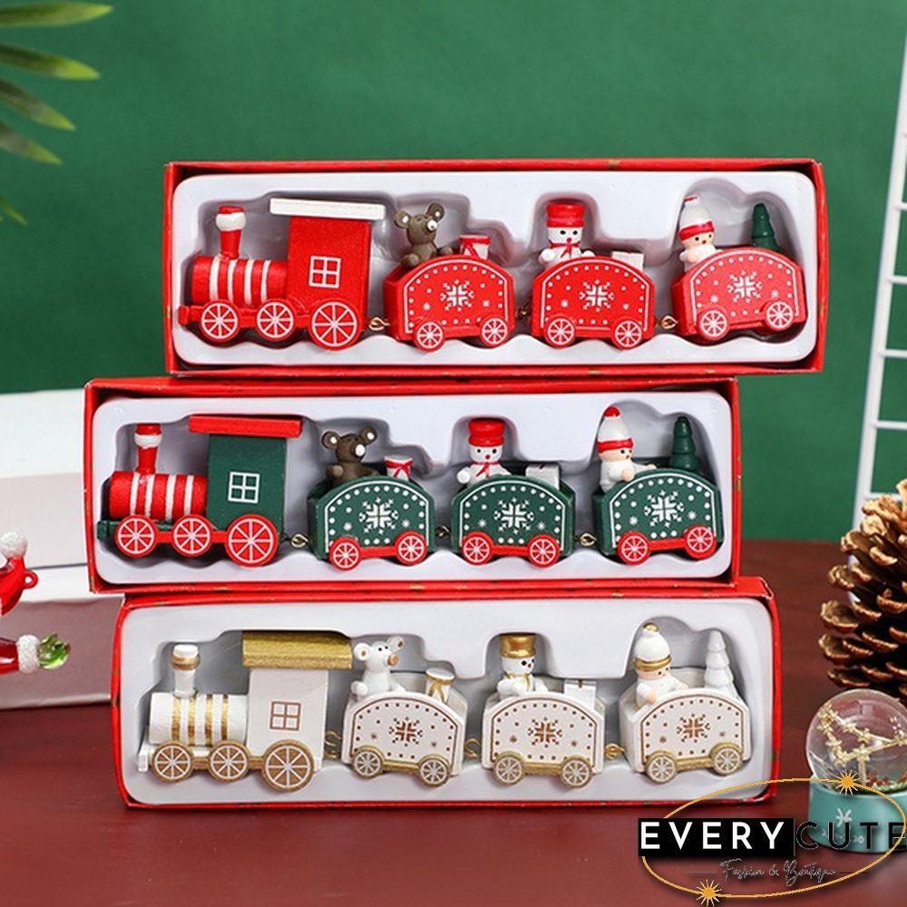 Christmas Wooden Little Train Merry Christmas Decoration For Home Christmas Ornaments New Year Gifts Xmas Decor Navidad Noel