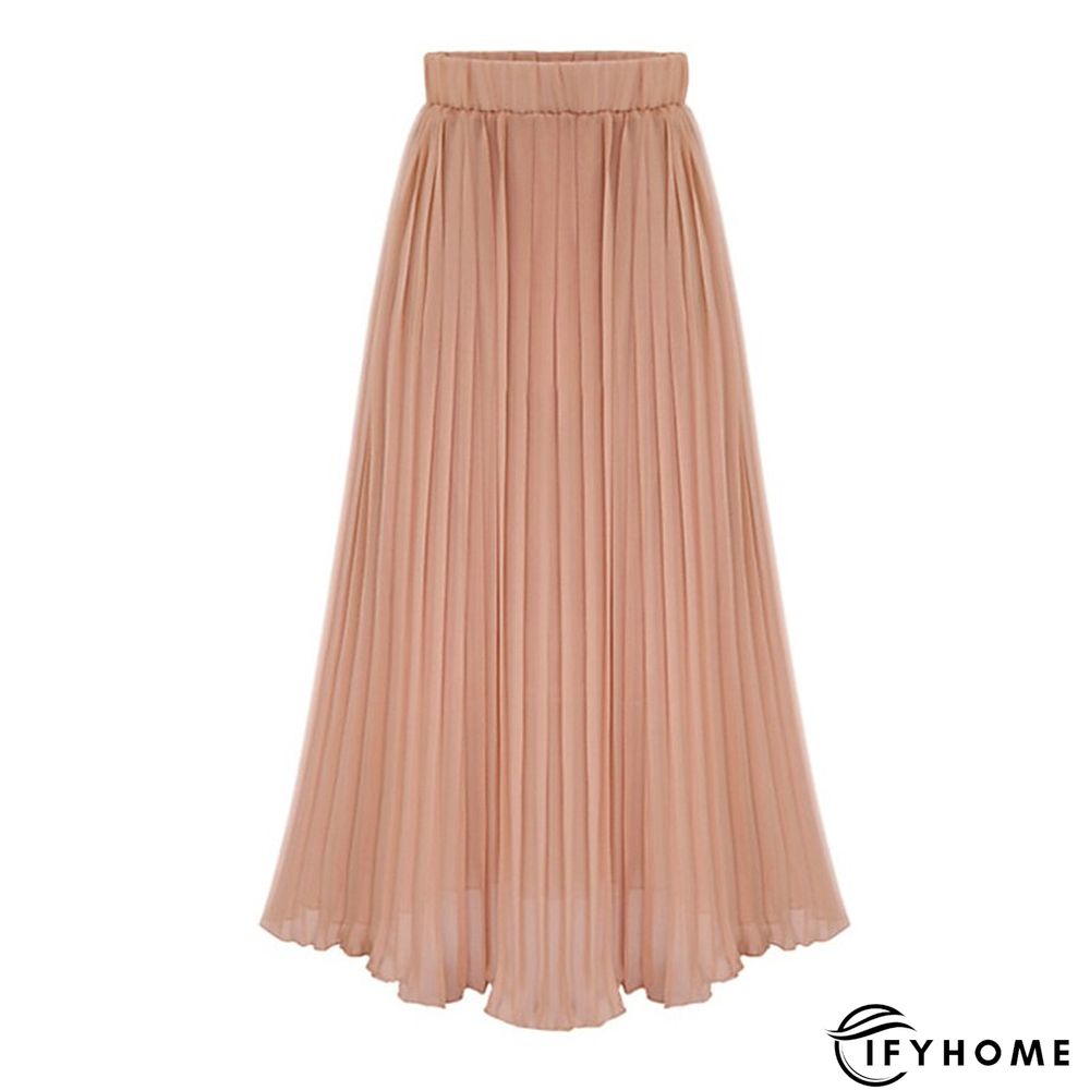 Women's Skirt Long Skirt Maxi Chiffon Black White Pink Beige Skirts Summer Pleated Lined Basic Streetwear Holiday Vacation One-Size | IFYHOME