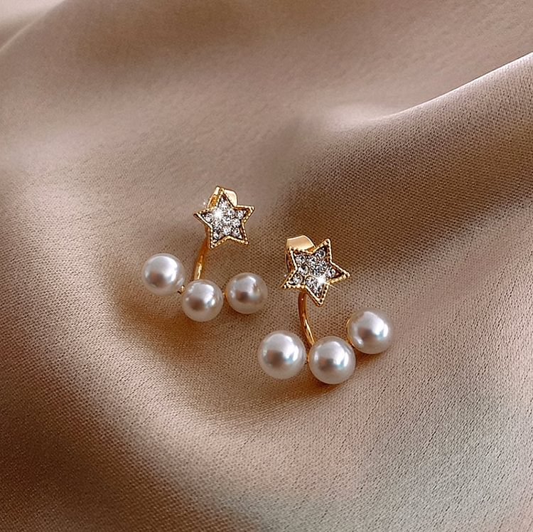 Crystal Star & Pearl Earrings