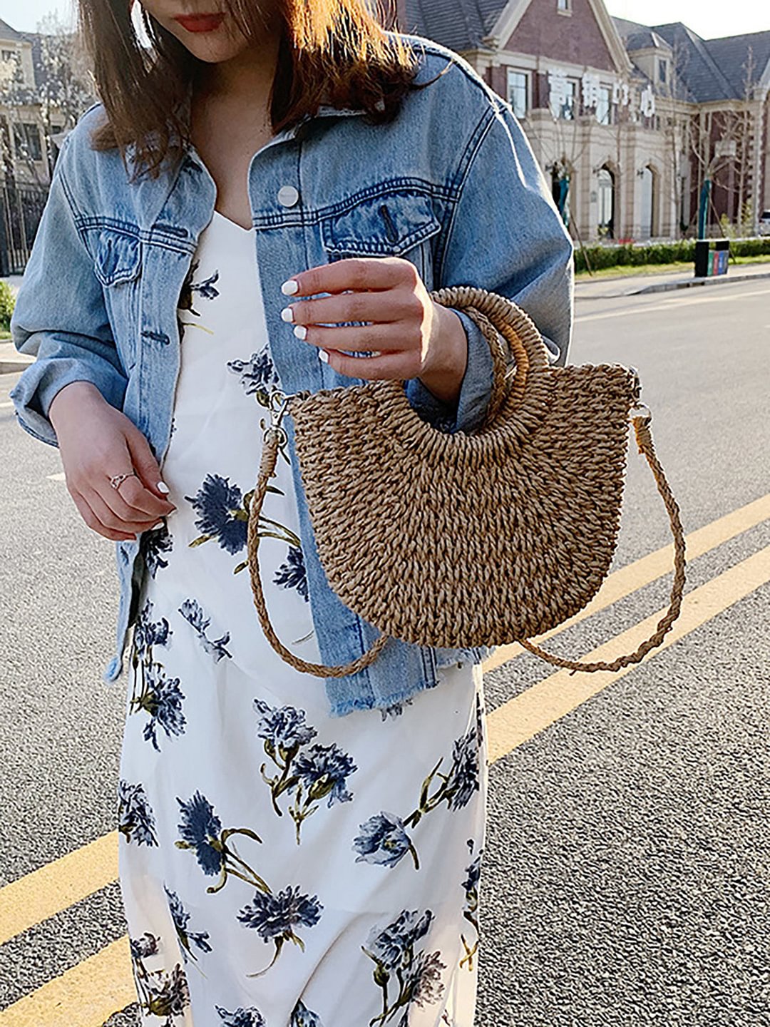 Summer popular fashion one-shoulder straw women bag crossbody bag