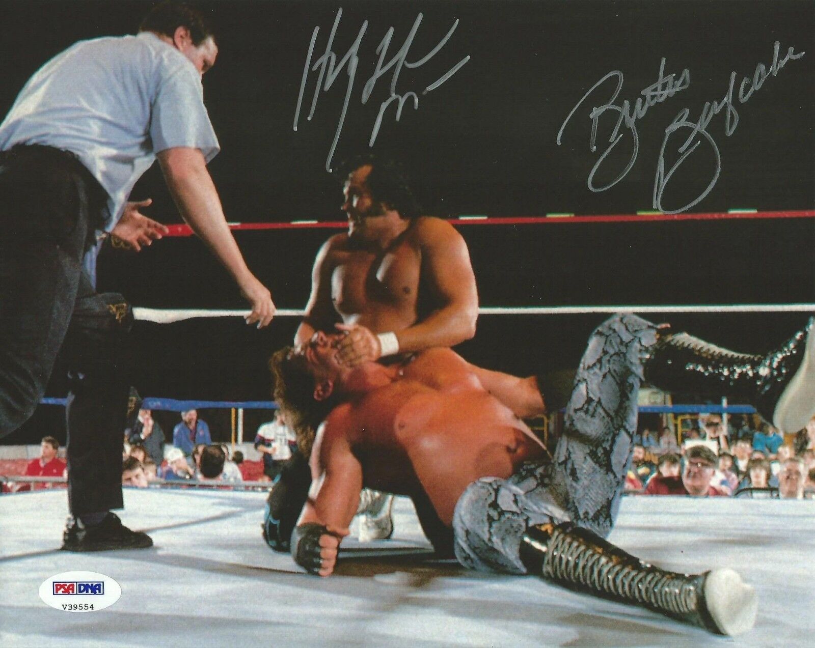 Brutus The Barber Beefcake & Honky Tonk Man Signed WWE 8x10 Photo Poster painting PSA/DNA COA