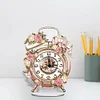 (US Local)Acrylic Special Shaped Vintage Flowers 5D Diamond Painting Clock Art Craft