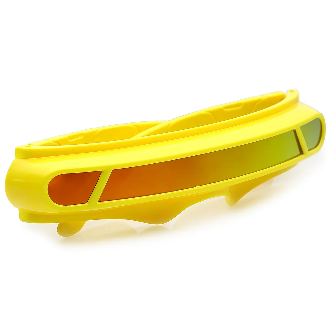 Futuristic Cyclops Shield Colored Mirror Mono Lens Wrap glasses 147mm