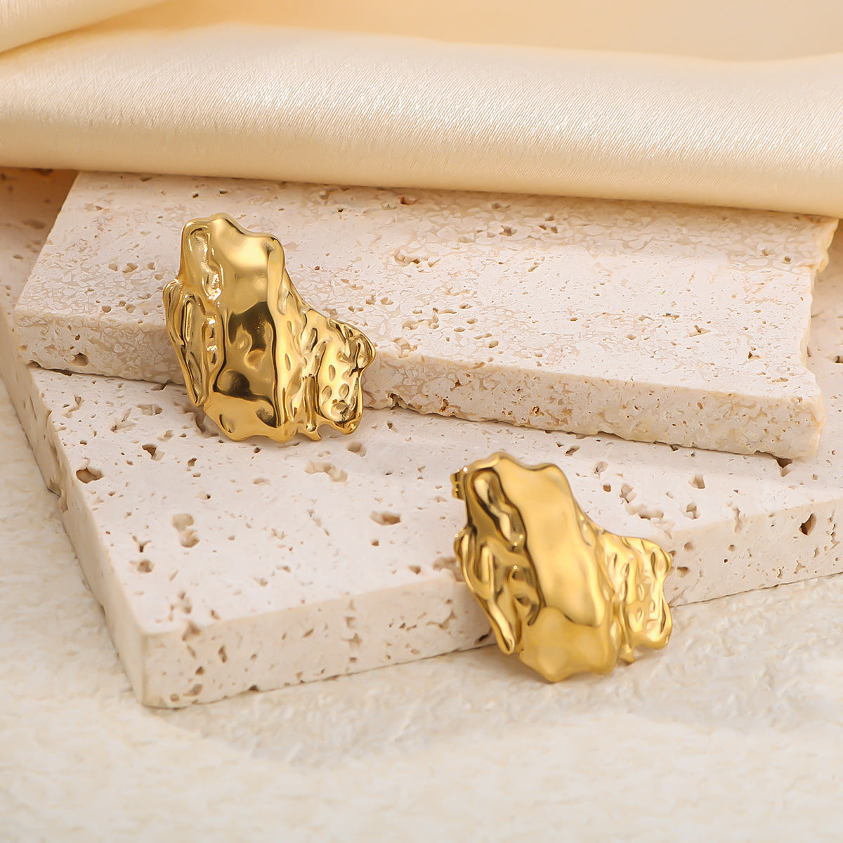 IG Style Circle Sphere Rhombus Geometric Stainless Steel Electroplating Earrings