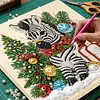 Christmas DIY Special Shape Diamond Painting Pearl Art With Inner Frame Kit 25x25cm(Zebra)