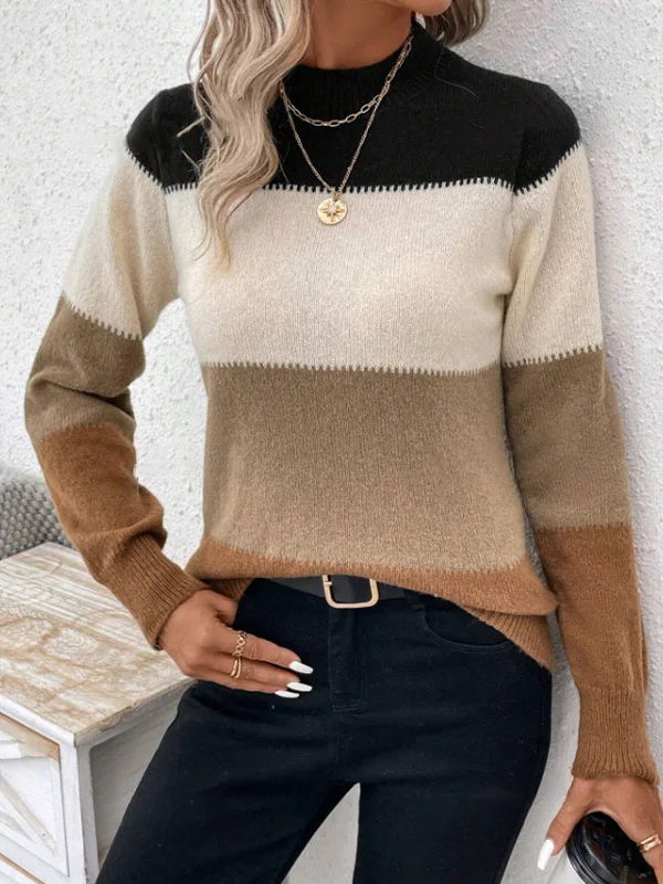 Nigikala Nigikala And Winter Hit Sweater Women's Suit Round Collar Long-Sleeved Knitted Shirt Casual Top