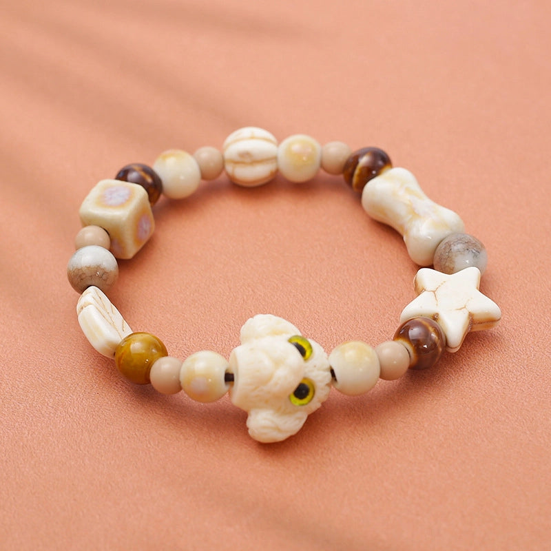 Cute Cartoon Personality Puppy Bracelet Boys And Girls Student Children Gift Jingdezhen Ceramic Jewelry Bracelet