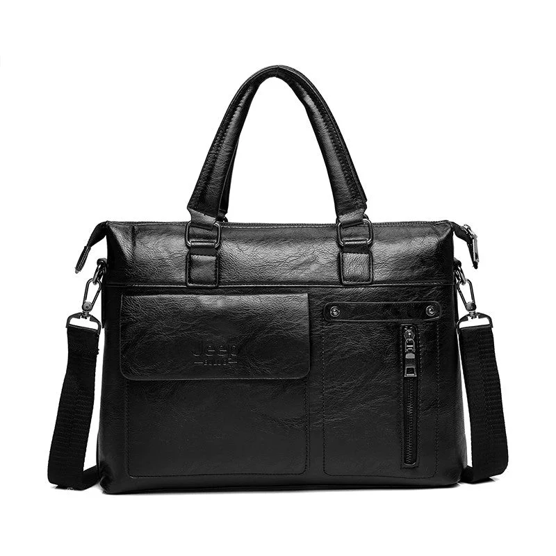 Famous Designer  s Men Business Briefcase PU Leather Shoulder Bags For 13 Inch Laptop Bag big Travel Handbag 6013