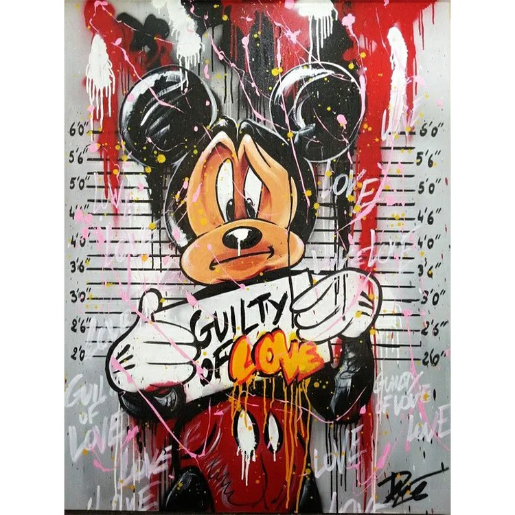 Mickey Mouse Crime Photoshoot 30*40CM(Canvas) Full Round Drill Diamond Painting gbfke