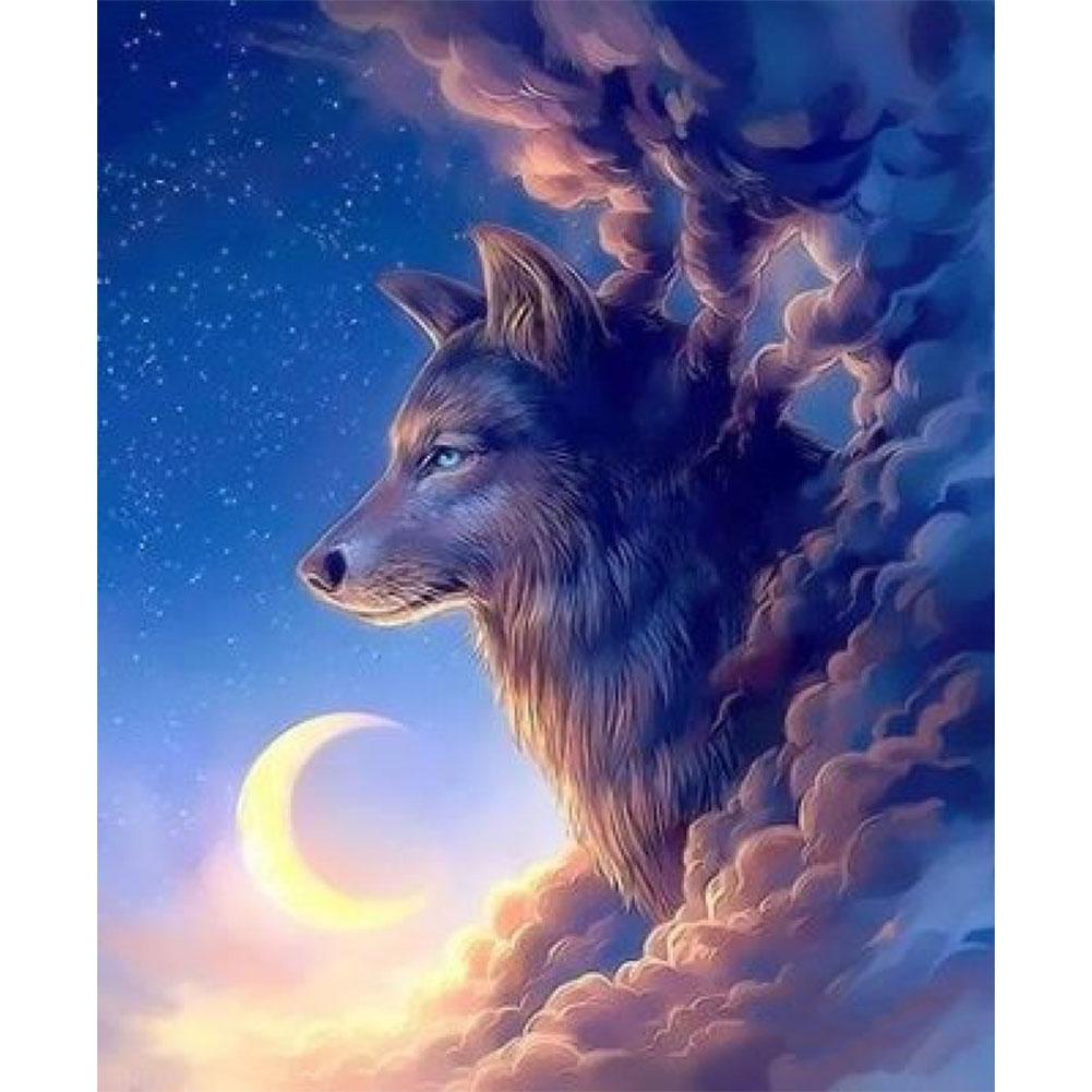 

40x50cm - Paint By Numbers Moon Wolf, 501 Original