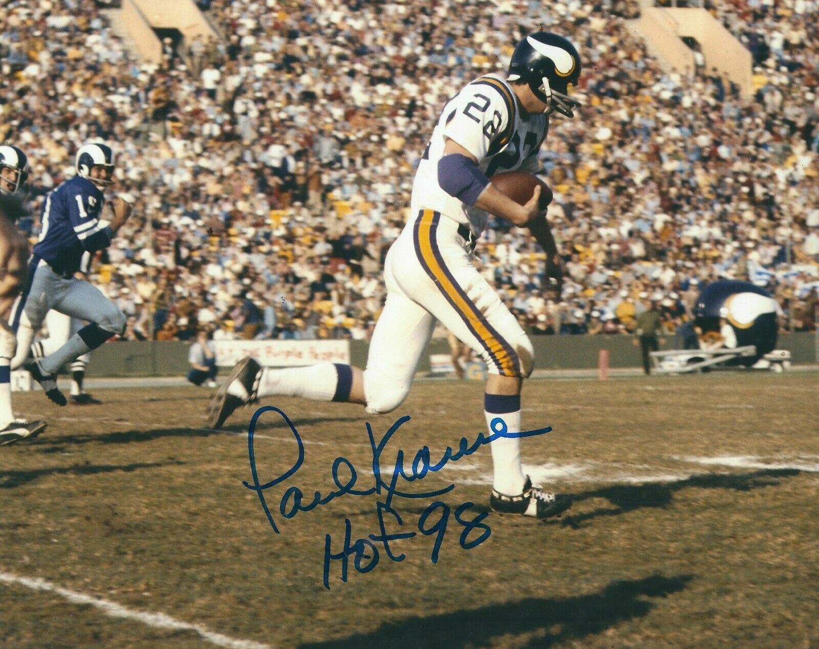 Paul Krause Autographed Signed 8x10 Photo Poster painting ( HOF Vikings ) REPRINT