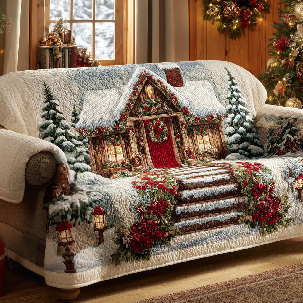Holiday Welcome Cabin Quilted Sofa Cover NCU0TV880 everthome
