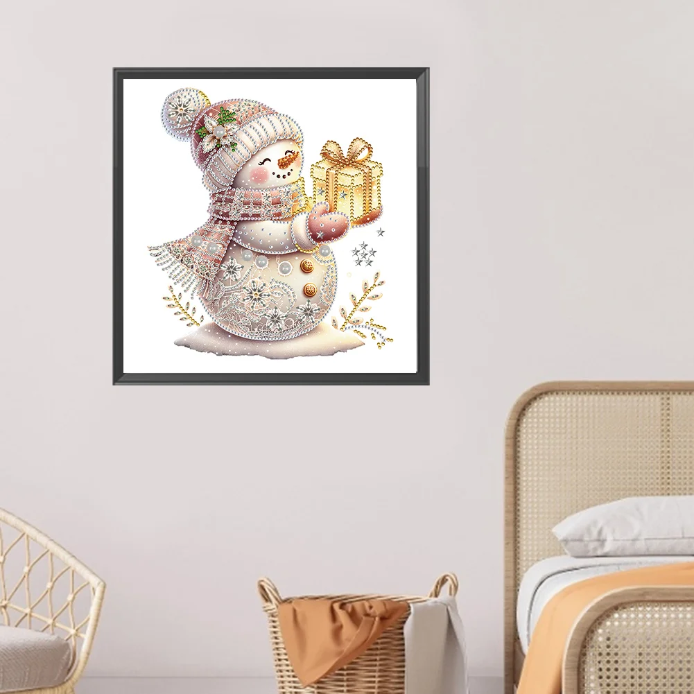 Diamond Painting - Partial Special Shaped Drill - Snowman(Canvas|30*30cm)