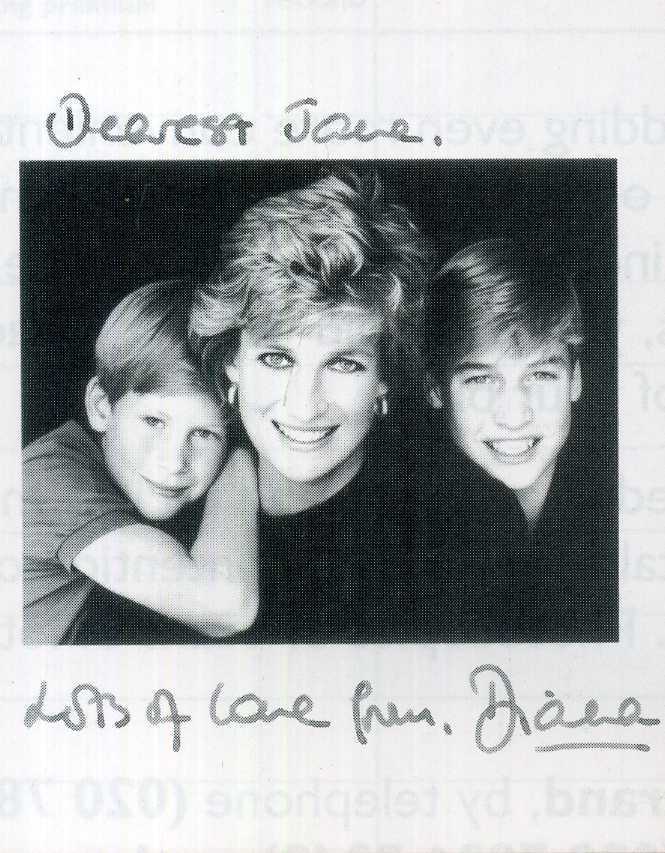 DIANA Princess Of Wales Signed Photo Poster paintinggraph - Royalty WILLIAM & HARRY - preprint