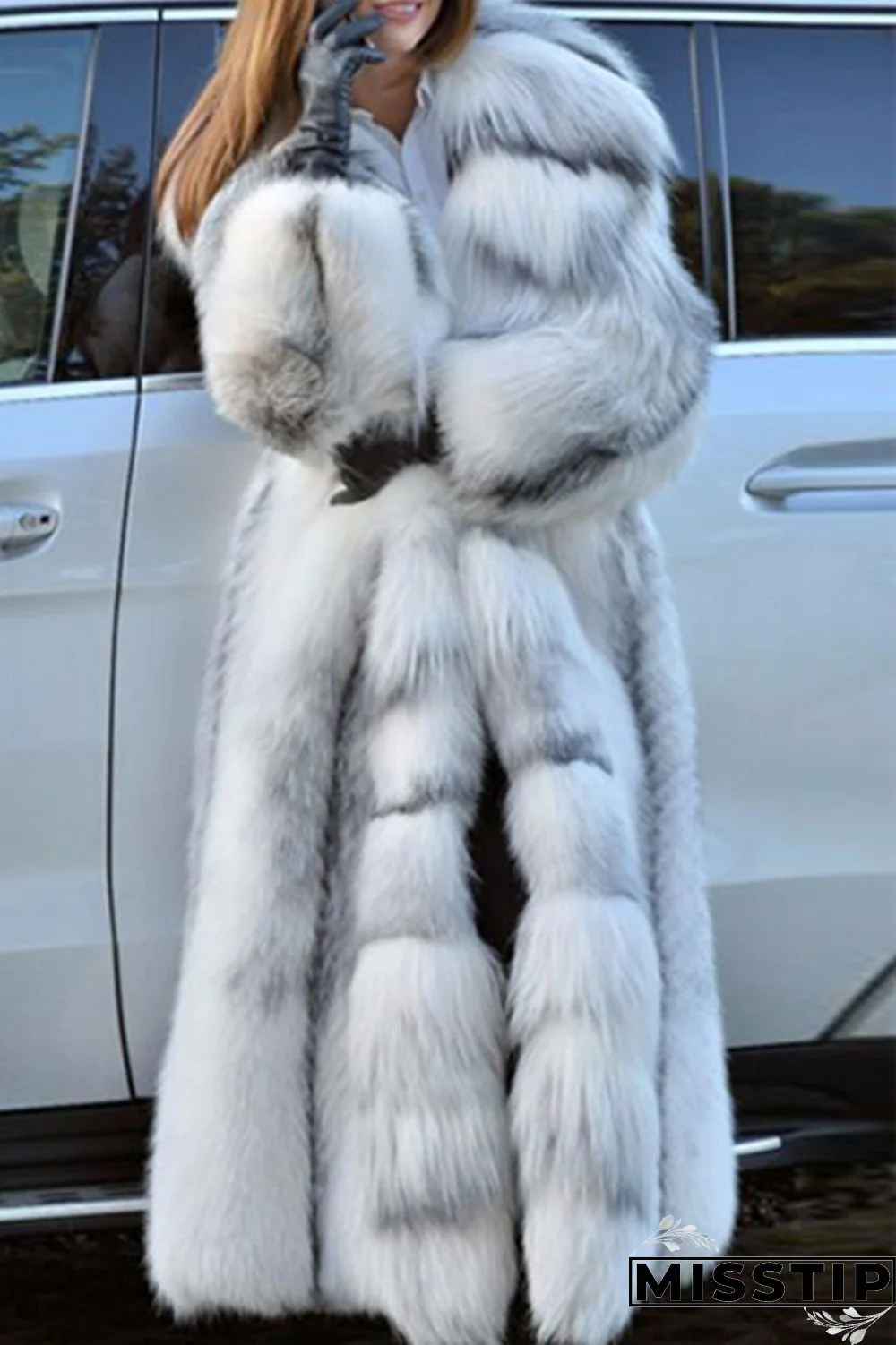 White Casual Solid Patchwork Cardigan Outerwear