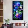 Diamond Painting-DIY Full Round Drill Blue Crystal Flower(40*70CM)