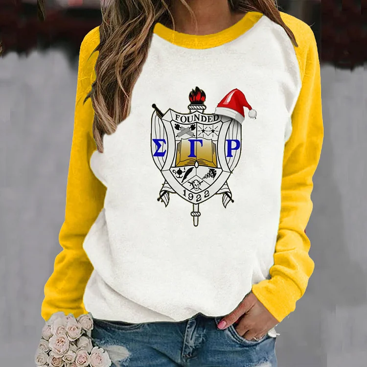 ΣΓΡ christmas paneled long-sleeve sweatshirt