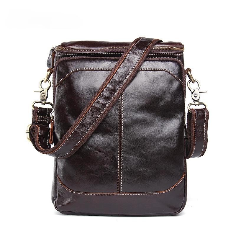 Retro Handmade Cowhide Leather Men's Single Shoulder Bag