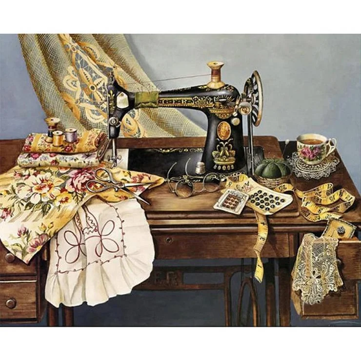 Full Round Diamond Painting Sewing Machine (40*30cm)