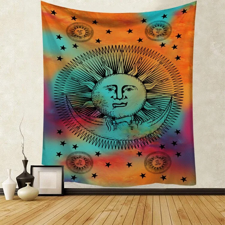 Hippie Void Sugar Skull Tapestry Mandala Wall Hanging Ouija Carpet Psychedelic Tapestry Yoga Boho Decor Blanket Wall Cloth