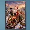 Christmas Train No Frame DIY Pearl Bead Art Kit Self-Adhesive Canvas