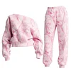 Women's Street Style Off-the-shoulder Two-piece Pink Camo Set by Inlyline