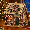 DIY Christmas House Pearl Painting Kit | 3D Wooden Holiday Decor