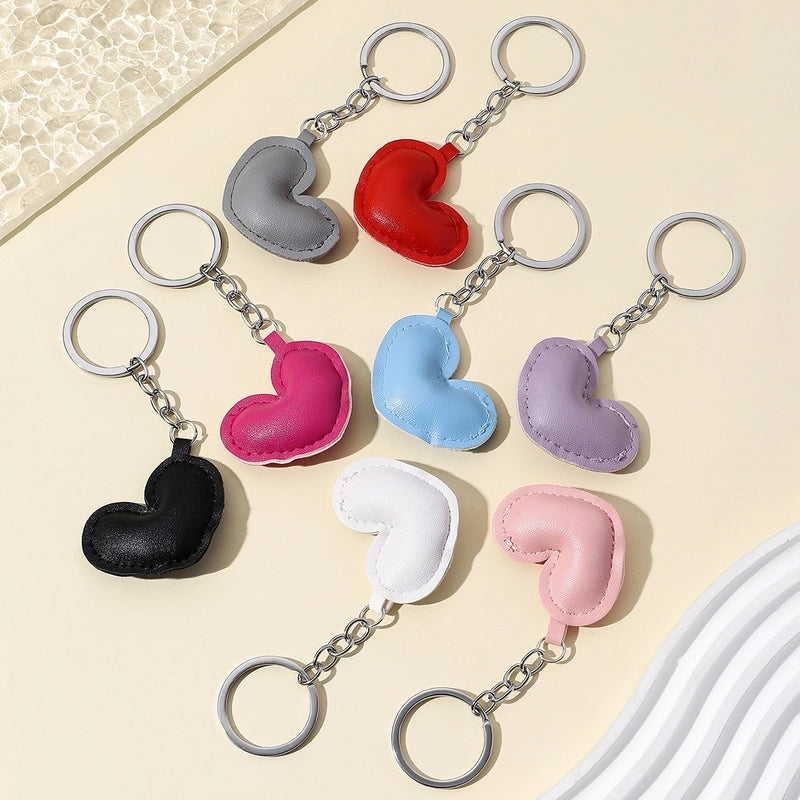 Classic Style Commute Heart Shape Pu Leather Valentine’S Day Unisex Bag Pendant Keychain