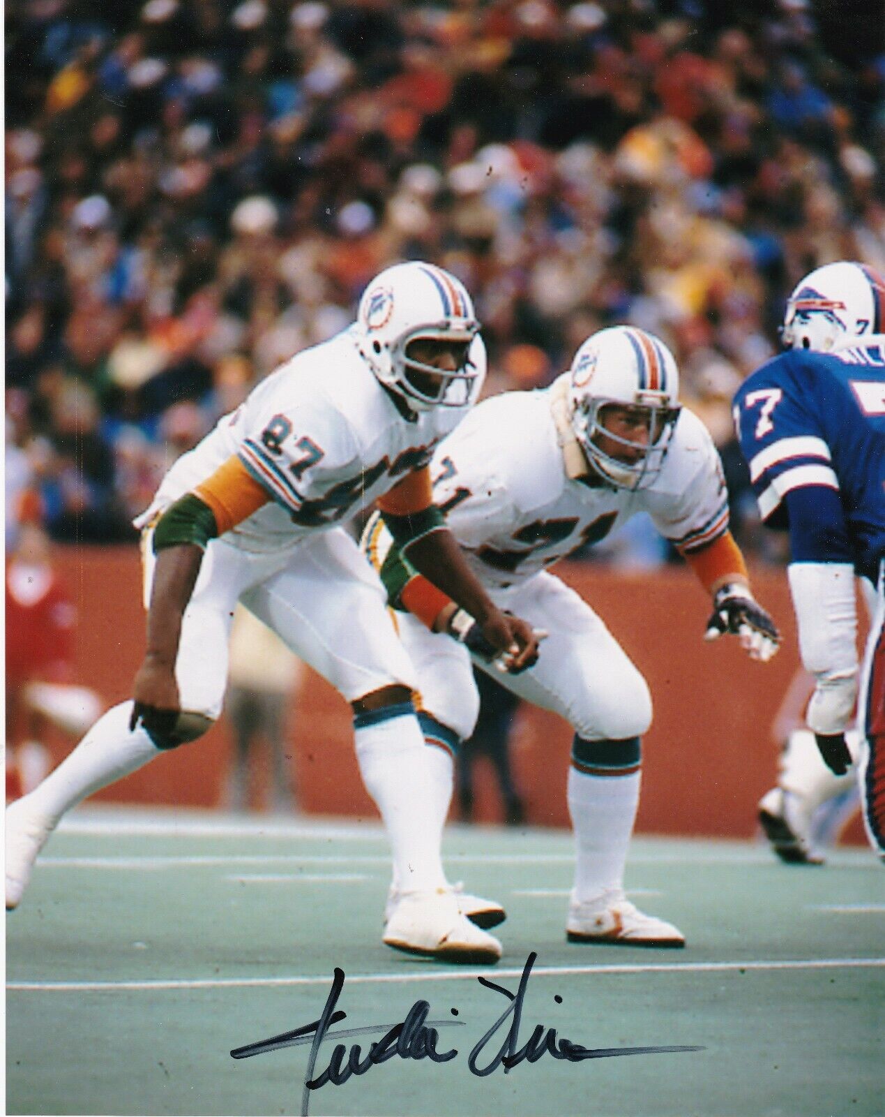 ANDRE TILLMAN MIAMI DOLPHINS ACTION SIGNED 8x10