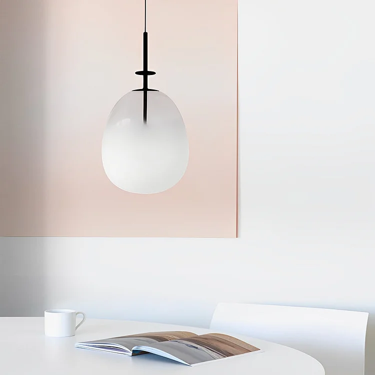 Round Creative Glass Iron LED Black Nordic Pendant Lighting Chandelier - Appledas