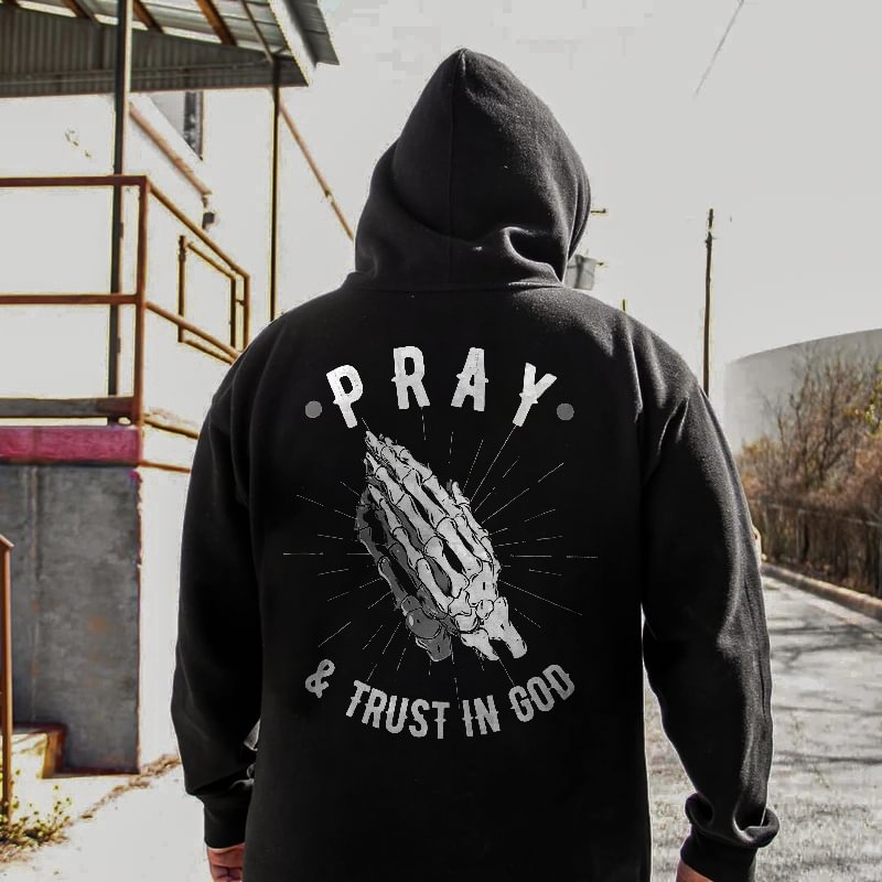 UPRANDY Pray & Trust In God Printed Men's Casual Loose Hoodie -  UPRANDY