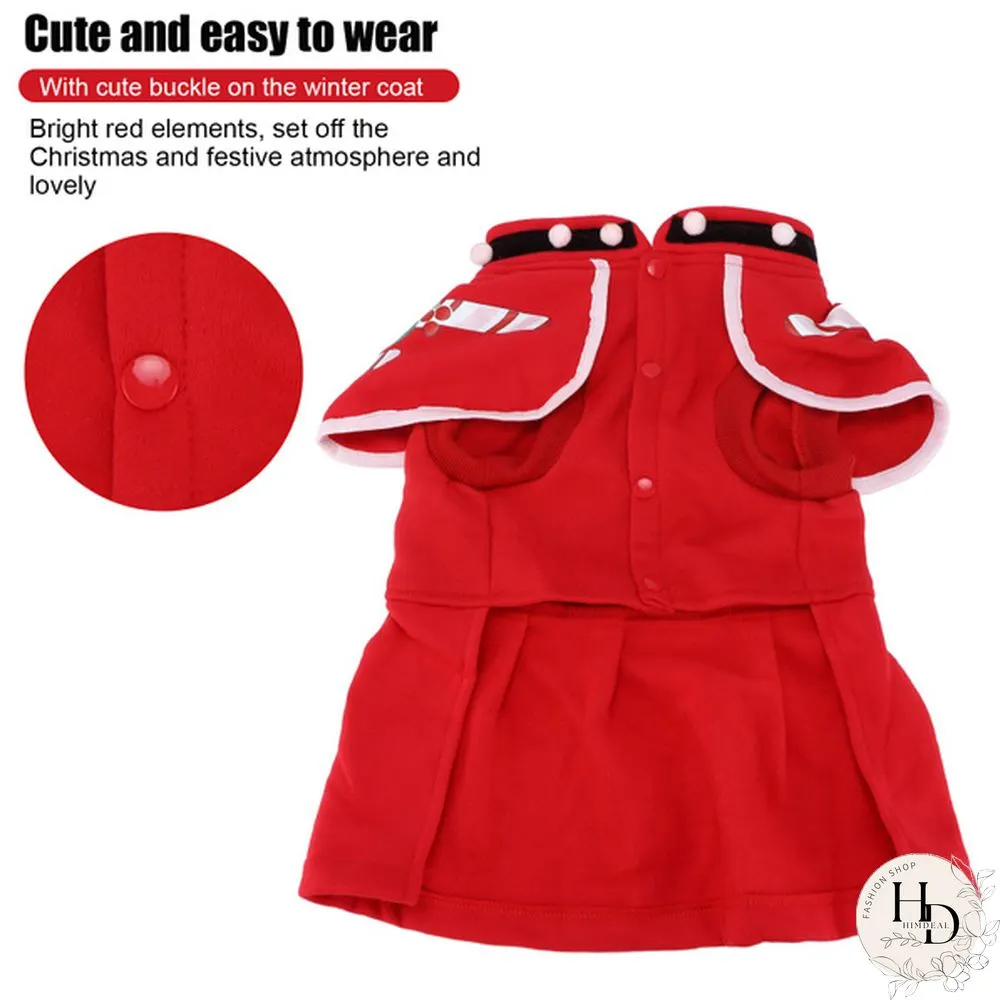 Dog Christmas Costume Thicken Warm Christmas Clothes for Small Medium Large Dogs(XL ) Deeh