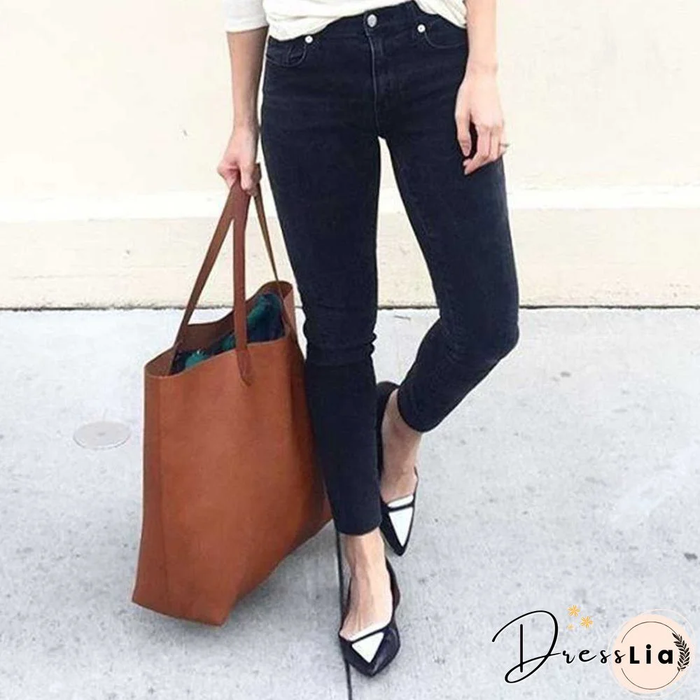 Brown Leather Womens Tote Bags School Handbags