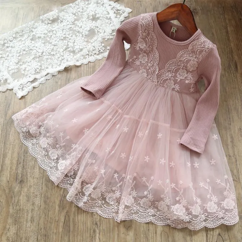 Xmas Winter Autumn Girl Dress Children Clothes Kids Dresses For Girls Party Dress Long Sleeve Knitted Sweater Toddler Girl Dress
