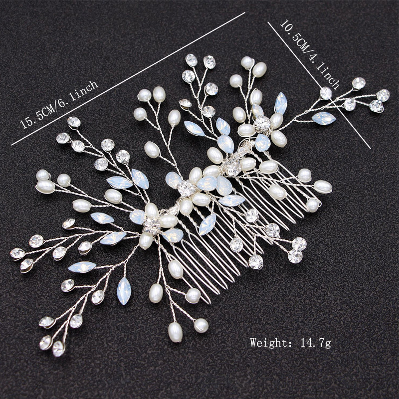 Lux Bridal Bliss: Handcrafted Pearl & Crystal Wedding Hair Comb
