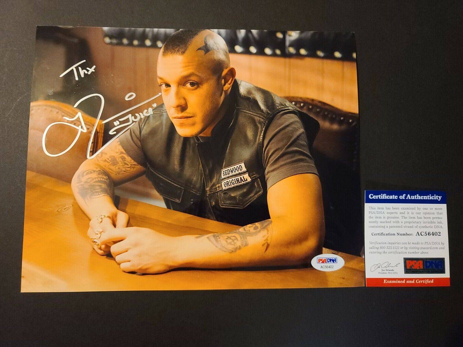 Theo Rossi Signed 8x10 Photo Poster painting Thx Juice