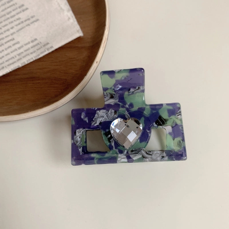 Elegant Minimalist Women’s Heart Shape Acetic Acid Sheets Hair Claws