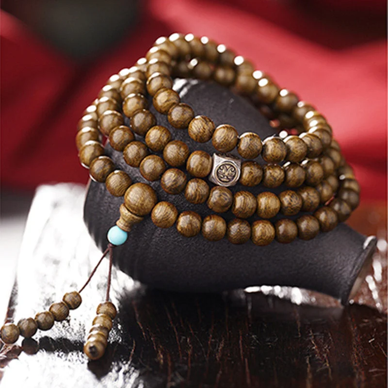 Agarwood Amber Red Agate 108 Mala Beads 999 Gold Brunei Heart Sutra Strength Meditation Bracelet