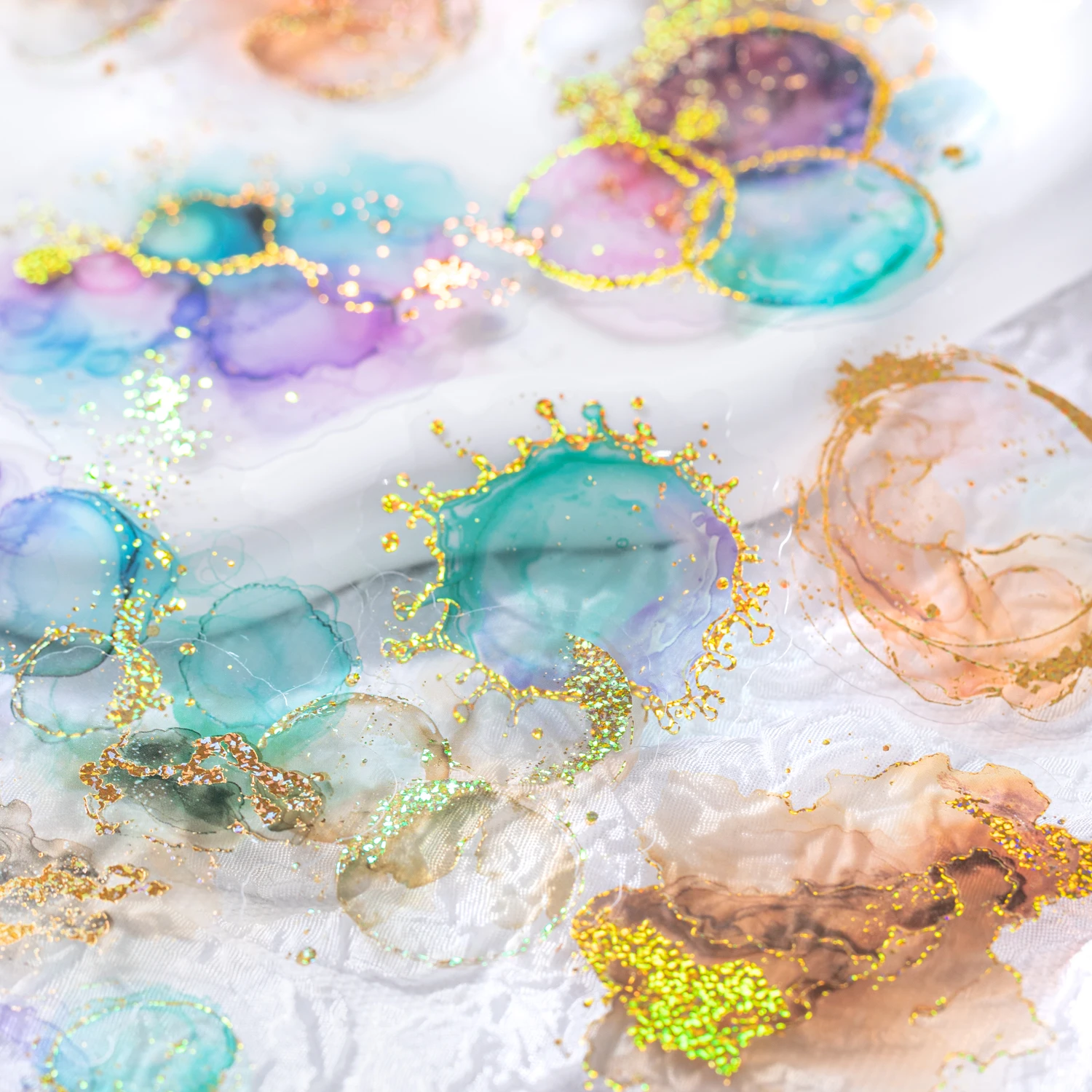 PET 스티커 - 스타 트랙 시리즈 빈티지 수채화 스머지 브론징