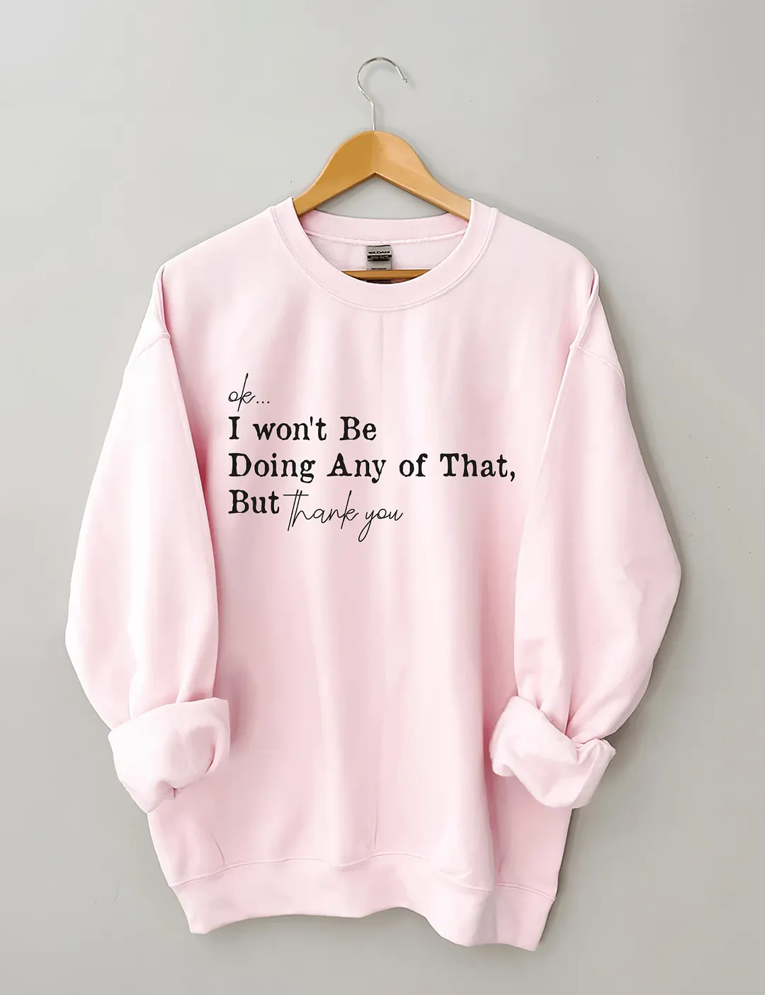Ok I Won't Be Doing Any Of That But Thank You Sweatshirt