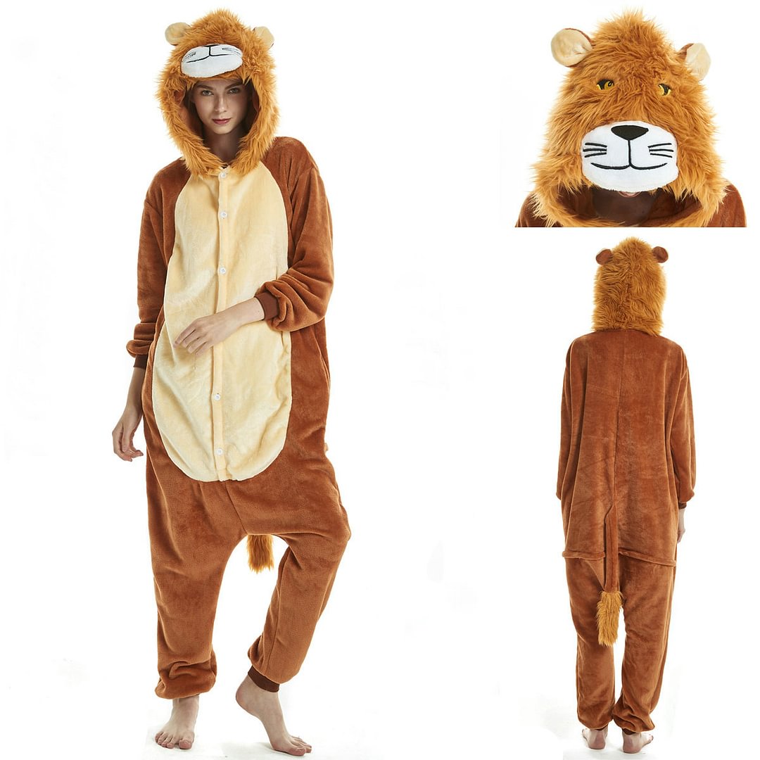 New Lion Kigurumi Onesies Pajamas For Adult Cosplay Costumes-Pajamasbuy