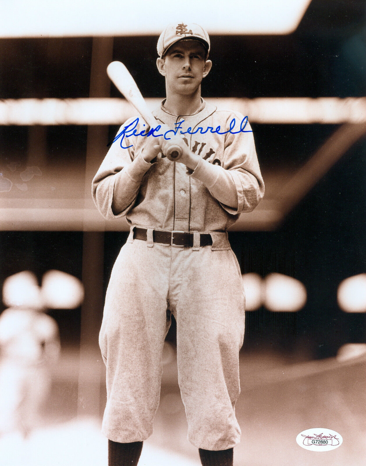 RICK FERRELL ST LOUIS BROWNS SIGNED AUTOGRAPH 8X10 Photo Poster painting JSA